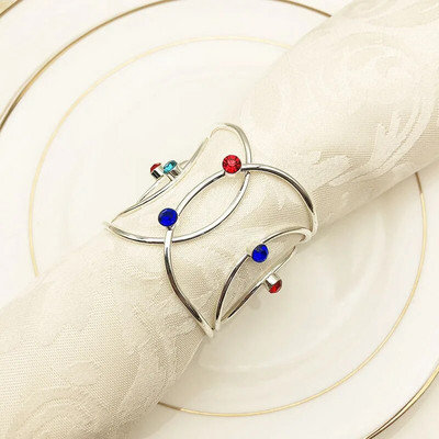 6tk/partii Hotel Western salvrätirõngas Metallist salvrätipandlaga teemantsuu riidest rõngaga, mis sobib pulmapeoks