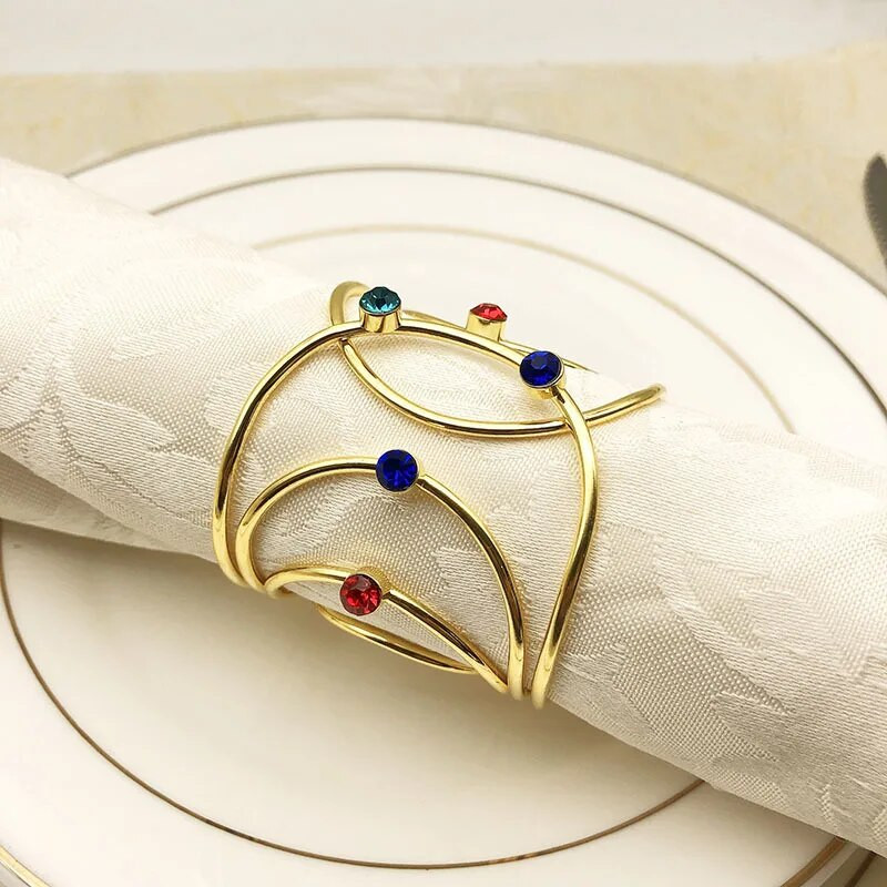 6tk/partii Hotel Western salvrätirõngas Metallist salvrätipandlaga teemantsuu riidest rõngaga, mis sobib pulmapeoks