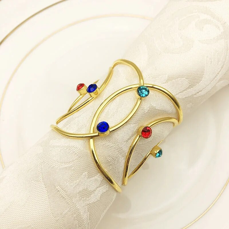 6tk/partii Hotel Western salvrätirõngas Metallist salvrätipandlaga teemantsuu riidest rõngaga, mis sobib pulmapeoks