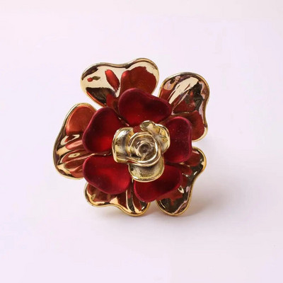 6 τμχ/παρτίδα Δαχτυλίδι για χαρτοπετσέτα λουλούδι με διπλό τριαντάφυλλο Κουμπί για χαρτοπετσέτα λουλούδι Δαχτυλίδι πετσέτας Δαχτυλίδι γάμου ξενοδοχείου Κουμπί για χαρτοπετσέτα τραπεζιού