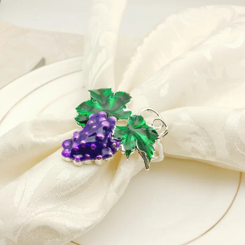 6 τμχ/παρτίδα Δαχτυλίδι για χαρτοπετσέτες ξενοδοχείου Western Food Φρούτα σταφύλι Δαχτυλίδι πετσετών Κουμπί χαρτοπετσέτας Διακόσμηση τραπεζιού για την ημέρα του Αγίου Βαλεντίνου