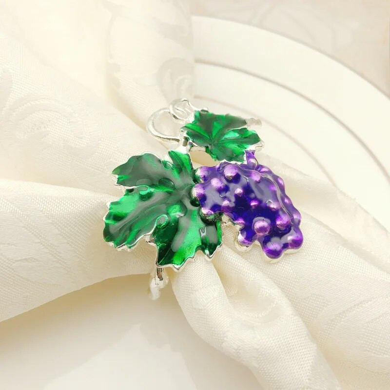 6 τμχ/παρτίδα Δαχτυλίδι για χαρτοπετσέτες ξενοδοχείου Western Food Φρούτα σταφύλι Δαχτυλίδι πετσετών Κουμπί χαρτοπετσέτας Διακόσμηση τραπεζιού για την ημέρα του Αγίου Βαλεντίνου