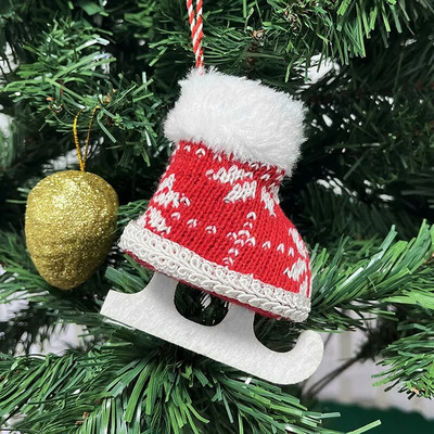 Priecīgus Ziemassvētkus, 2023. gada mini slidas, apavu rotājumi mājām, piekarināmi kuloni, Ziemassvētku eglīšu rotājumi, Noels Jaunais gads — 2024, dāvana bērnam