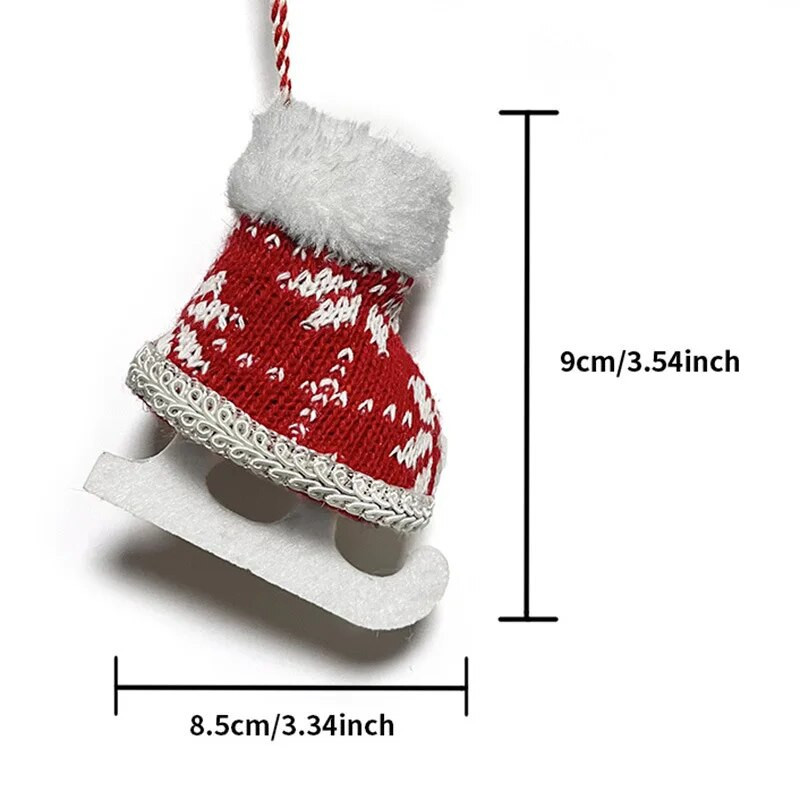 Priecīgus Ziemassvētkus, 2023. gada mini slidas, apavu rotājumi mājām, piekarināmi kuloni, Ziemassvētku eglīšu rotājumi, Noels Jaunais gads — 2024, dāvana bērnam