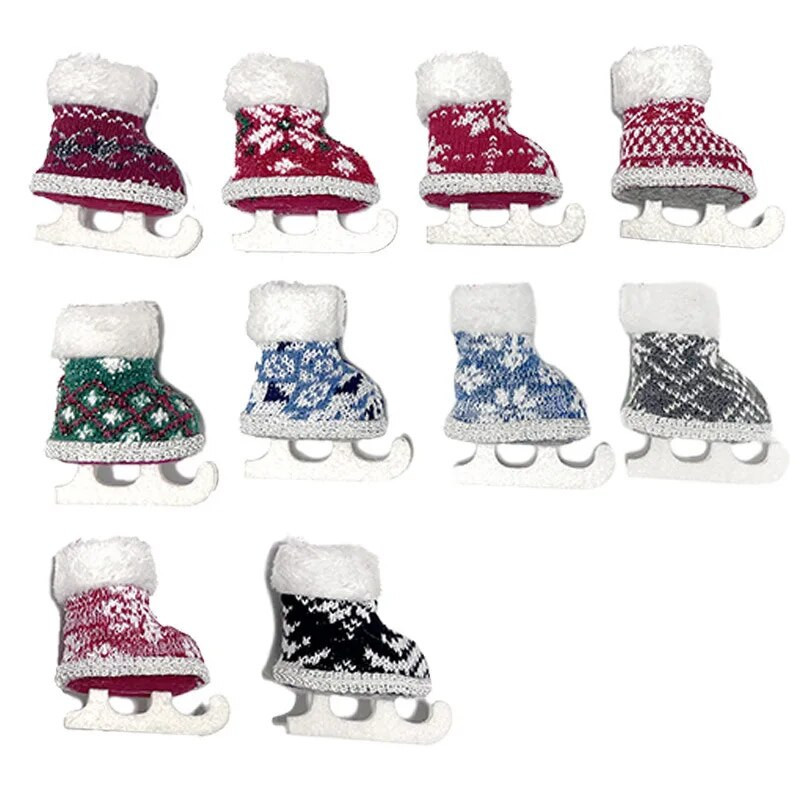 Priecīgus Ziemassvētkus, 2023. gada mini slidas, apavu rotājumi mājām, piekarināmi kuloni, Ziemassvētku eglīšu rotājumi, Noels Jaunais gads — 2024, dāvana bērnam