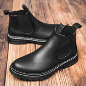 Itaalia Luksuslikud Nahast Meestesaapad Talvised Välisaapad Elegantsed Disainer Meeste Kingad Mugavus Soe Chelsea Saapad