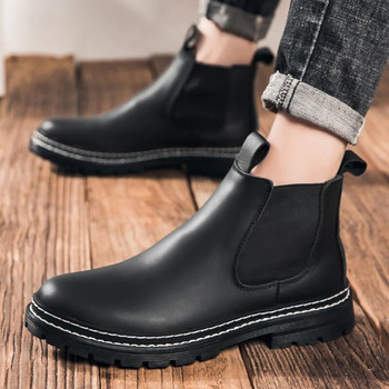 Ιταλικές πολυτελείς ανδρικές μπότες Χειμερινές μπότες εξωτερικού χώρου επιχειρήσεων Elegantes Ανδρικά παπούτσια σχεδιαστών Comfort Ζεστές μπότες Chelsea
