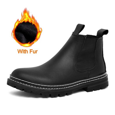 Itaalia Luksuslikud Nahast Meestesaapad Talvised Välisaapad Elegantsed Disainer Meeste Kingad Mugavus Soe Chelsea Saapad