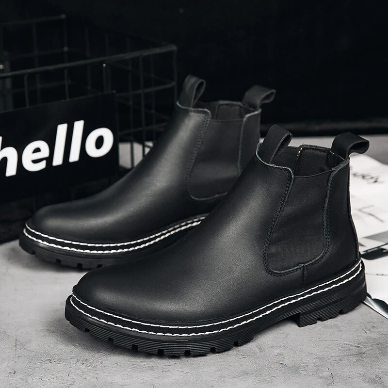 Itaalia Luksuslikud Nahast Meestesaapad Talvised Välisaapad Elegantsed Disainer Meeste Kingad Mugavus Soe Chelsea Saapad
