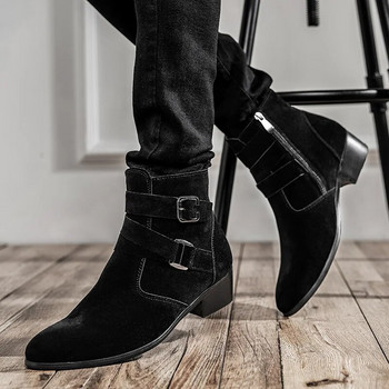 Νέα επώνυμα ανδρικά παπούτσια με φερμουάρ με φερμουάρ σχεδιαστών Botas Botas Frosted Trend Casual Luxury Fashion High-top Chelsea μποτάκια