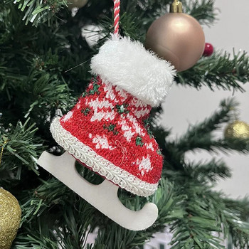 Χριστουγεννιάτικα στολίδια Πλεκτά βελούδινα πατίνια Παλάχια μενταγιόν Πρωτοχρονιάτικα στολίδια χριστουγεννιάτικα μενταγιόν Χριστουγεννιάτικα στολίδια για το σπίτι