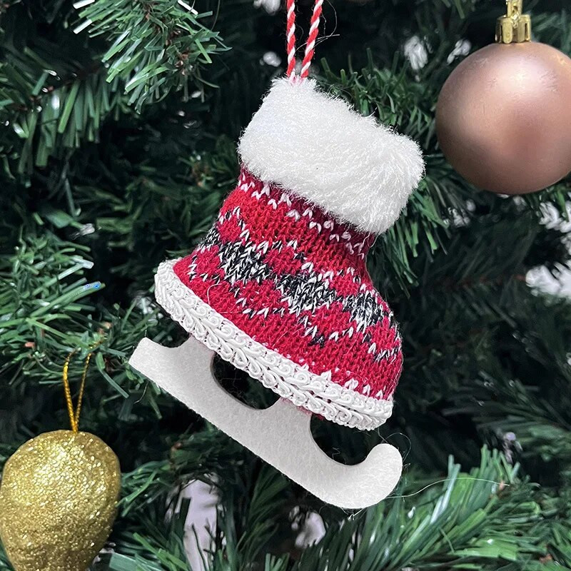 Ziemassvētku rotājumi Trikotāžas plīša slidas Slidas Kuloni Jaunais gads Ziemassvētku eglīšu rotājumi Kuloni Ziemassvētku rotājumi mājām