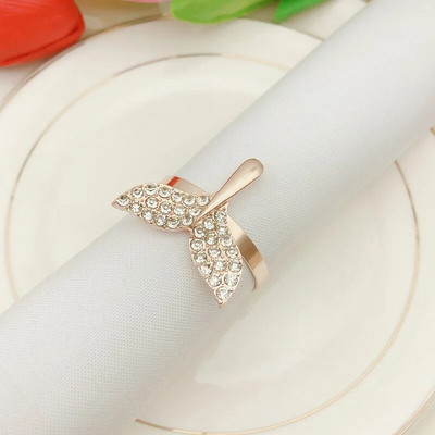 8 vnt./stal. Nauja servetėlė žiedas banginio uodega servetėlė sagtis deimantinė servetėlė apskritimas audinys apskritimas vakarienės dekoravimas