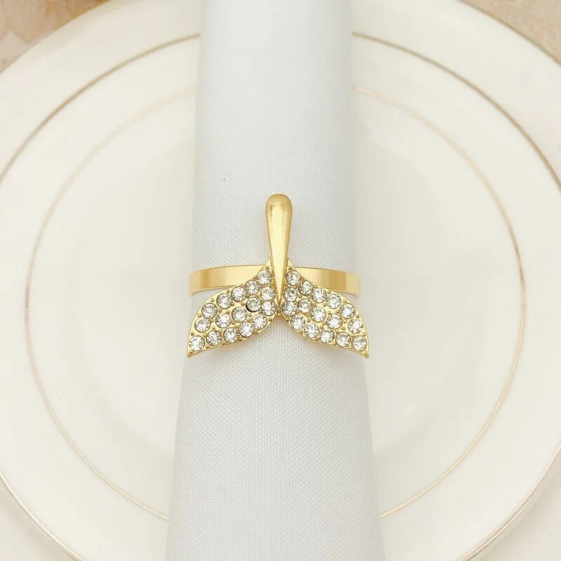 8 vnt./stal. Nauja servetėlė žiedas banginio uodega servetėlė sagtis deimantinė servetėlė apskritimas audinys apskritimas vakarienės dekoravimas