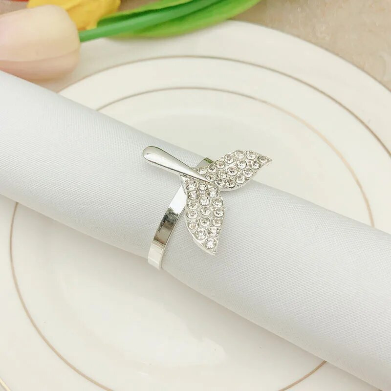 8 vnt./stal. Nauja servetėlė žiedas banginio uodega servetėlė sagtis deimantinė servetėlė apskritimas audinys apskritimas vakarienės dekoravimas