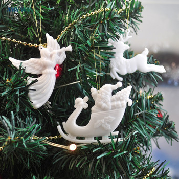 3 τμχ/Σετ Ελάφι Καλάθι Τραβήγματος Μικρή Αλυκή Λευκή Άγγελος Κούκλα Κρεμαστό χριστουγεννιάτικο δέντρο Σπίτι Χριστουγεννιάτικο πάρτι Διακοσμήσεις γάμου Παιδικό δώρο Navidad