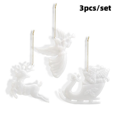 3 τμχ/Σετ Ελάφι Καλάθι Τραβήγματος Μικρή Αλυκή Λευκή Άγγελος Κούκλα Κρεμαστό χριστουγεννιάτικο δέντρο Σπίτι Χριστουγεννιάτικο πάρτι Διακοσμήσεις γάμου Παιδικό δώρο Navidad