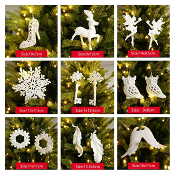 Нова година 2023 Подаръци Коледни орнаменти Навидад Дърво Висящи висулки Ъгъл на снежинка Гирлянд Направи си сам Коледна украса за дома