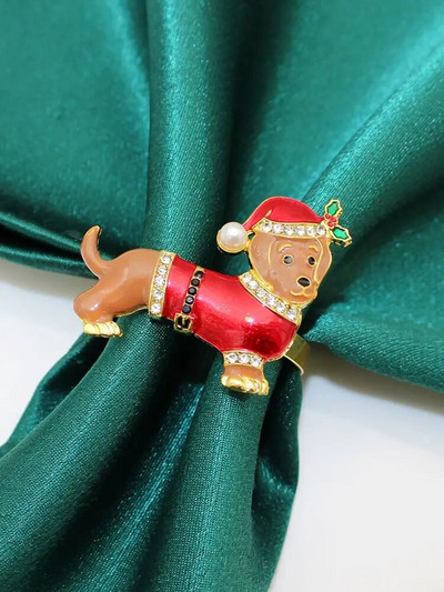 6 τμχ Νέα χριστουγεννιάτικα δαχτυλίδια για χαρτοπετσέτα Καρυοθραύστης Θήκη για χαρτοπετσέτα για Χριστουγεννιάτικο γάμο Διακόσμηση τραπεζαρίας HWC114