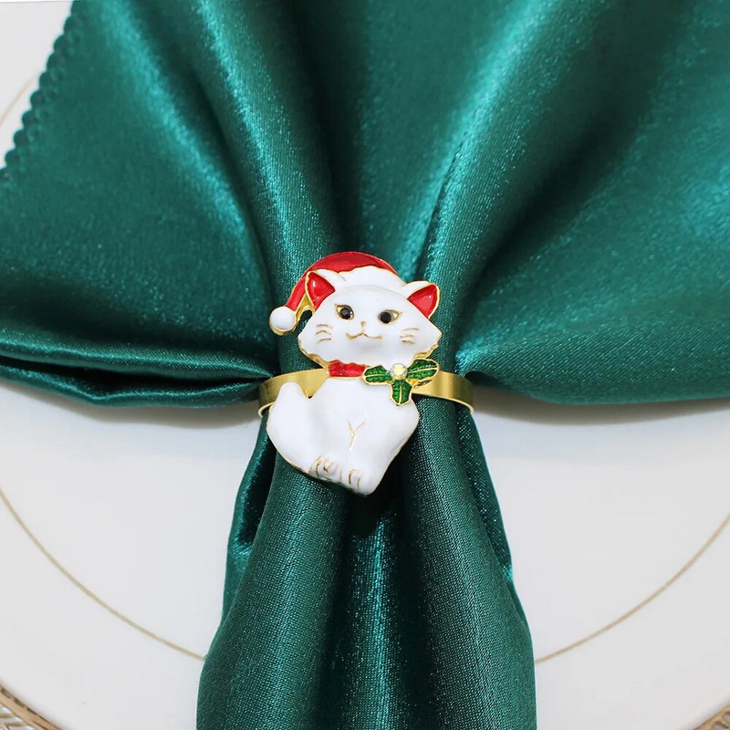 6 τμχ Νέα χριστουγεννιάτικα δαχτυλίδια για χαρτοπετσέτα Καρυοθραύστης Θήκη για χαρτοπετσέτα για Χριστουγεννιάτικο γάμο Διακόσμηση τραπεζαρίας HWC114