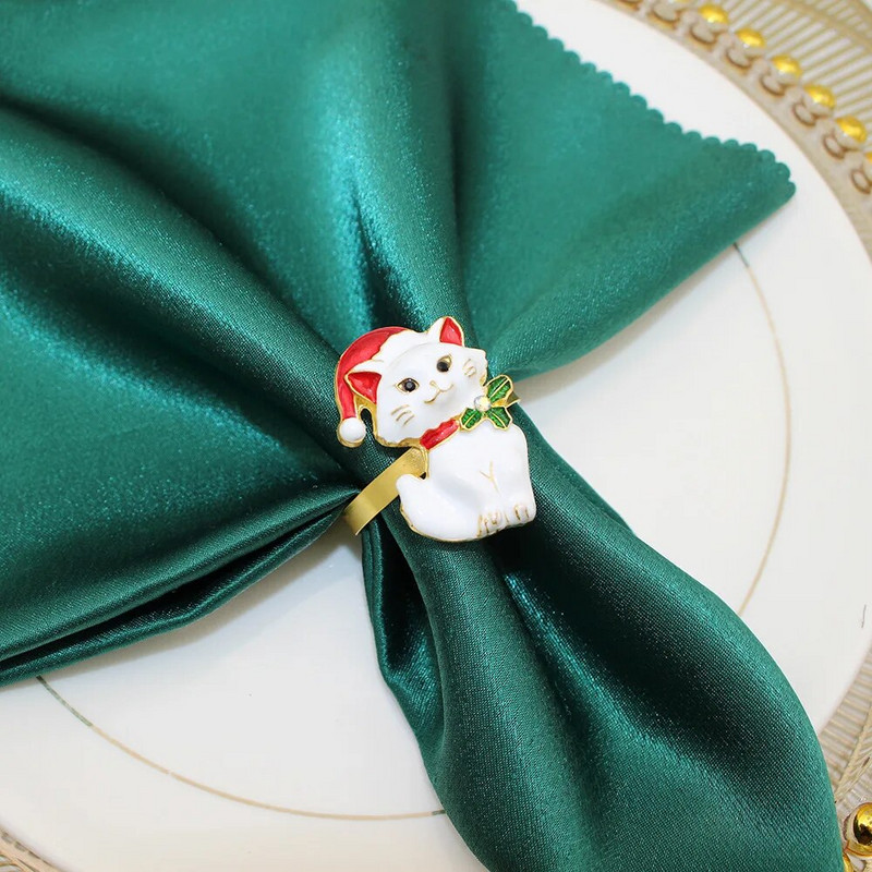 6 τμχ Νέα χριστουγεννιάτικα δαχτυλίδια για χαρτοπετσέτα Καρυοθραύστης Θήκη για χαρτοπετσέτα για Χριστουγεννιάτικο γάμο Διακόσμηση τραπεζαρίας HWC114