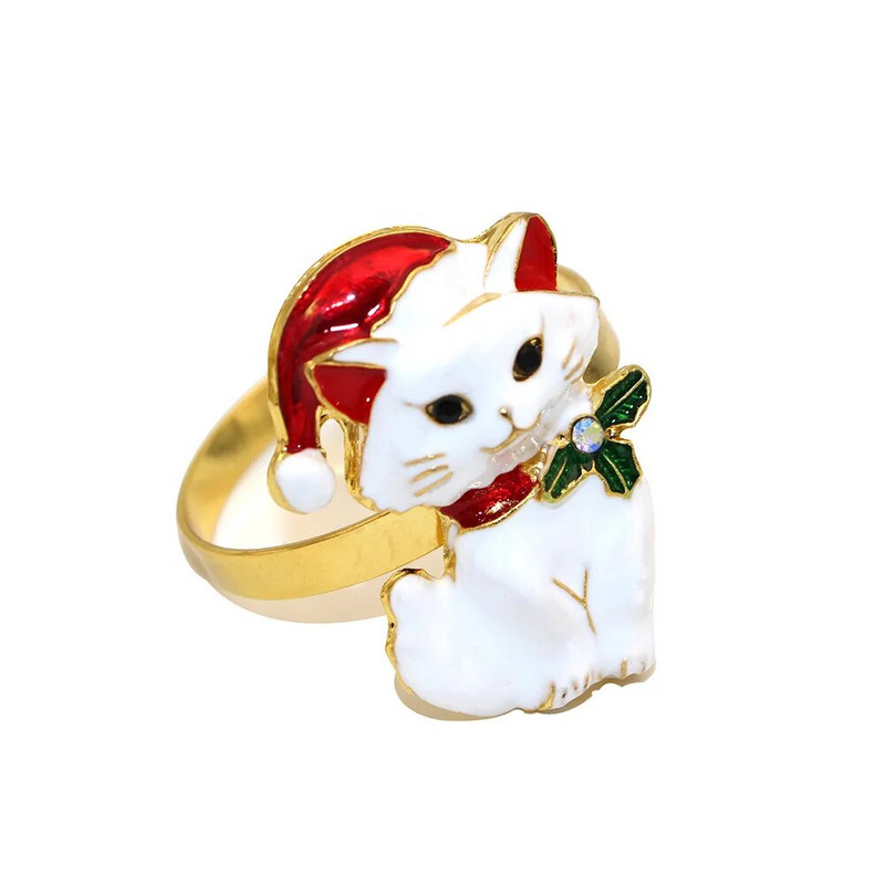 6 τμχ Νέα χριστουγεννιάτικα δαχτυλίδια για χαρτοπετσέτα Καρυοθραύστης Θήκη για χαρτοπετσέτα για Χριστουγεννιάτικο γάμο Διακόσμηση τραπεζαρίας HWC114