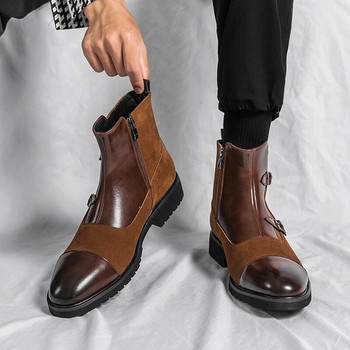 2023 Αυθεντικές μπότες με αγκράφα ανδρικές μπότες με μυτερή μόδα Κλασικές κοινωνικές ανδρικές μπότες Chelsea Business Dress Leisure Μπότες καουμπόη