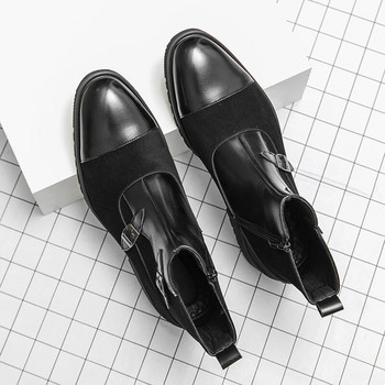 2023 Αυθεντικές μπότες με αγκράφα ανδρικές μπότες με μυτερή μόδα Κλασικές κοινωνικές ανδρικές μπότες Chelsea Business Dress Leisure Μπότες καουμπόη