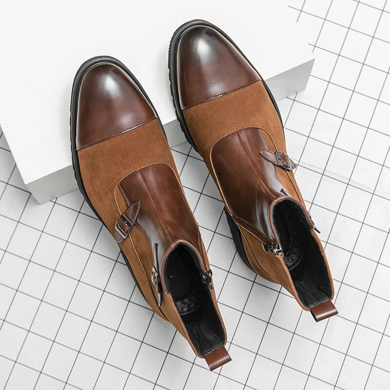 2023 Αυθεντικές μπότες με αγκράφα ανδρικές μπότες με μυτερή μόδα Κλασικές κοινωνικές ανδρικές μπότες Chelsea Business Dress Leisure Μπότες καουμπόη