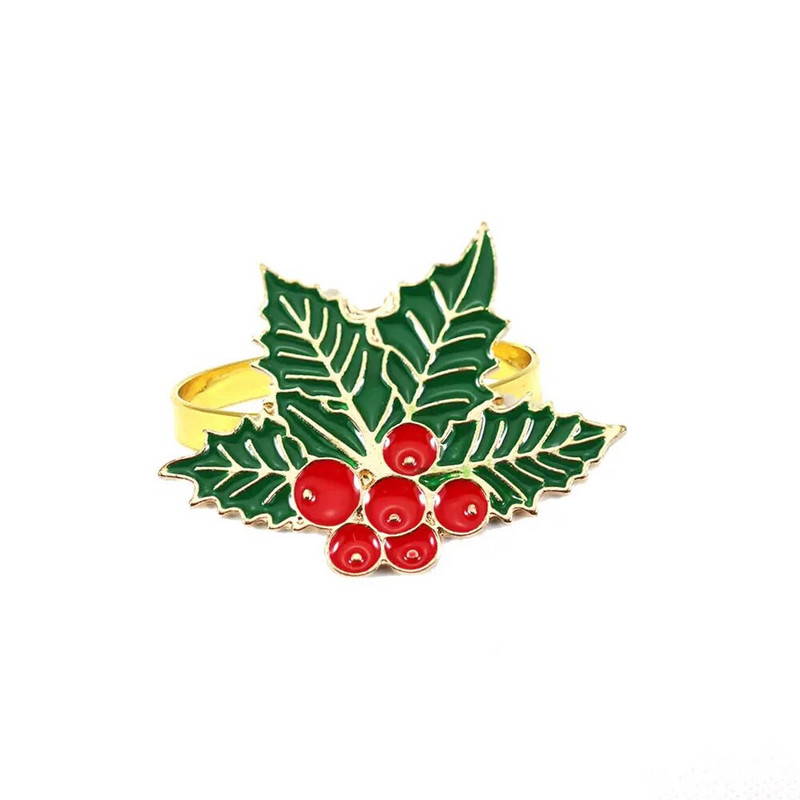 6 buc/lot inel pentru șervețele din frunze de Crăciun Cataramă pentru șervețele din frunze de Crăciun Decor pentru petreceri festive Inel pentru șervețele pentru nuntă