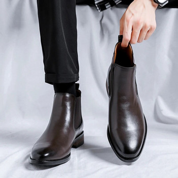 Мъжки ботуши Chelsea в английски стил, размер 39~44 Класически стил Chelsea ботуши Мъжки марка 2023 Удобни модни мъжки кожени ботуши