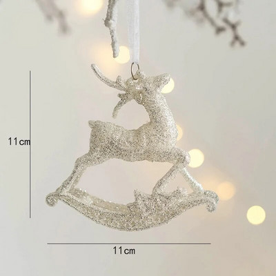 Ziemassvētku sniegpārsla Ziemassvētku eglītes lāses rotājums aļņa kristāla piekarināmais kulons Brieža sniega vainaga piekari Priecīgus Ziemassvētkus Jaungada dekors