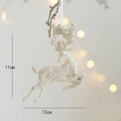 Ziemassvētku sniegpārsla Ziemassvētku eglītes lāses rotājums aļņa kristāla piekarināmais kulons Brieža sniega vainaga piekari Priecīgus Ziemassvētkus Jaungada dekors