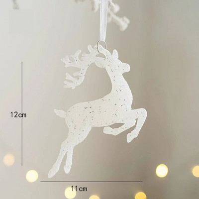 Ziemassvētku sniegpārsla Ziemassvētku eglītes lāses rotājums aļņa kristāla piekarināmais kulons Brieža sniega vainaga piekari Priecīgus Ziemassvētkus Jaungada dekors