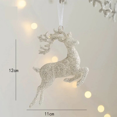 Ziemassvētku sniegpārsla Ziemassvētku eglītes lāses rotājums aļņa kristāla piekarināmais kulons Brieža sniega vainaga piekari Priecīgus Ziemassvētkus Jaungada dekors