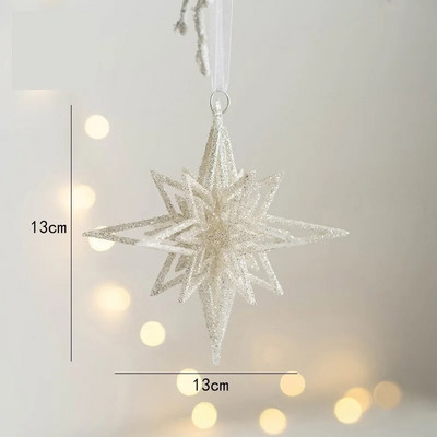 Ziemassvētku sniegpārsla Ziemassvētku eglītes lāses rotājums aļņa kristāla piekarināmais kulons Brieža sniega vainaga piekari Priecīgus Ziemassvētkus Jaungada dekors