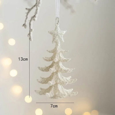 Ziemassvētku sniegpārsla Ziemassvētku eglītes lāses rotājums aļņa kristāla piekarināmais kulons Brieža sniega vainaga piekari Priecīgus Ziemassvētkus Jaungada dekors