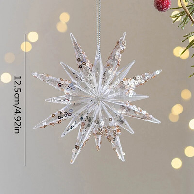 Ziemassvētku sniegpārsla Ziemassvētku eglītes lāses rotājums aļņa kristāla piekarināmais kulons Brieža sniega vainaga piekari Priecīgus Ziemassvētkus Jaungada dekors