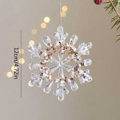 Ziemassvētku sniegpārsla Ziemassvētku eglītes lāses rotājums aļņa kristāla piekarināmais kulons Brieža sniega vainaga piekari Priecīgus Ziemassvētkus Jaungada dekors