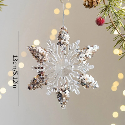 Ziemassvētku sniegpārsla Ziemassvētku eglītes lāses rotājums aļņa kristāla piekarināmais kulons Brieža sniega vainaga piekari Priecīgus Ziemassvētkus Jaungada dekors