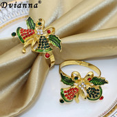 6Gb Jingle Bell salvešu turētāja gredzeni Ziemassvētku kāzu Jaungada svētku ballītēm Kāzu pusdienu galda dekorēšana HWC29