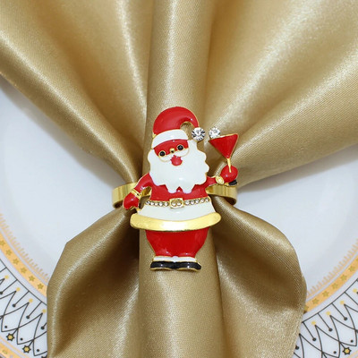 6Gb Jingle Bell salvešu turētāja gredzeni Ziemassvētku kāzu Jaungada svētku ballītēm Kāzu pusdienu galda dekorēšana HWC29