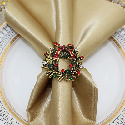 6Gb Jingle Bell salvešu turētāja gredzeni Ziemassvētku kāzu Jaungada svētku ballītēm Kāzu pusdienu galda dekorēšana HWC29