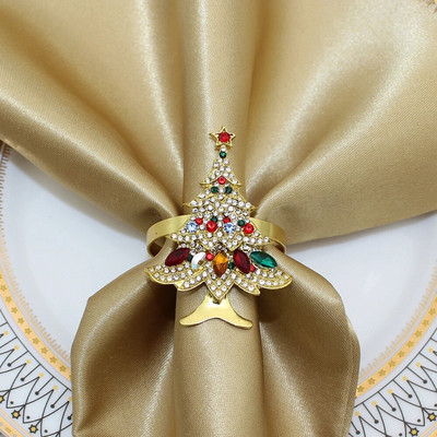 6Gb Jingle Bell salvešu turētāja gredzeni Ziemassvētku kāzu Jaungada svētku ballītēm Kāzu pusdienu galda dekorēšana HWC29