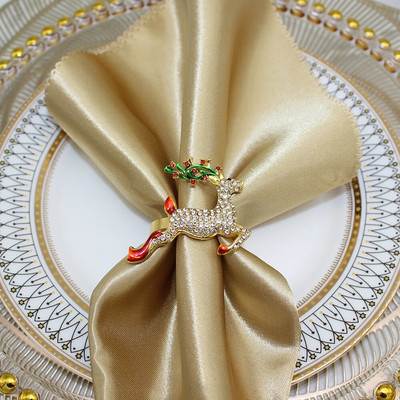 6Gb Jingle Bell salvešu turētāja gredzeni Ziemassvētku kāzu Jaungada svētku ballītēm Kāzu pusdienu galda dekorēšana HWC29