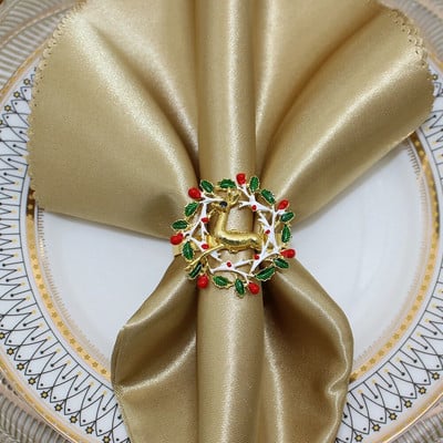 6Gb Jingle Bell salvešu turētāja gredzeni Ziemassvētku kāzu Jaungada svētku ballītēm Kāzu pusdienu galda dekorēšana HWC29