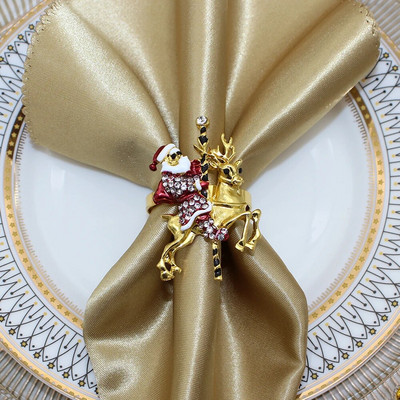 6Gb Jingle Bell salvešu turētāja gredzeni Ziemassvētku kāzu Jaungada svētku ballītēm Kāzu pusdienu galda dekorēšana HWC29