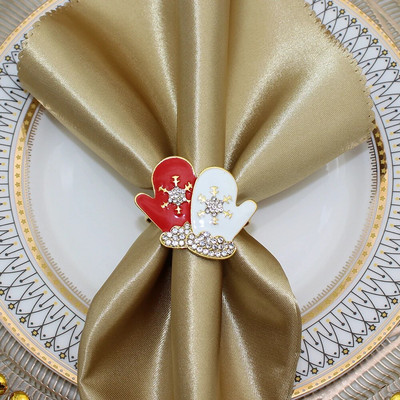 6Gb Jingle Bell salvešu turētāja gredzeni Ziemassvētku kāzu Jaungada svētku ballītēm Kāzu pusdienu galda dekorēšana HWC29