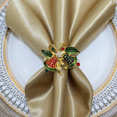 6Gb Jingle Bell salvešu turētāja gredzeni Ziemassvētku kāzu Jaungada svētku ballītēm Kāzu pusdienu galda dekorēšana HWC29