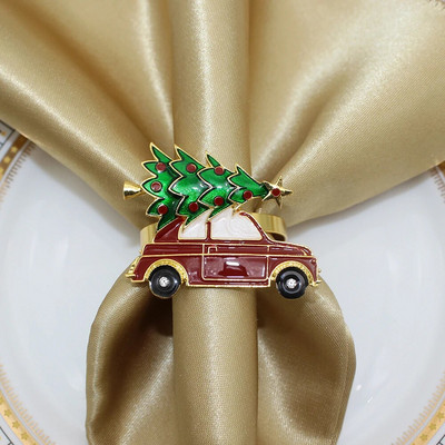 6Gb Jingle Bell salvešu turētāja gredzeni Ziemassvētku kāzu Jaungada svētku ballītēm Kāzu pusdienu galda dekorēšana HWC29